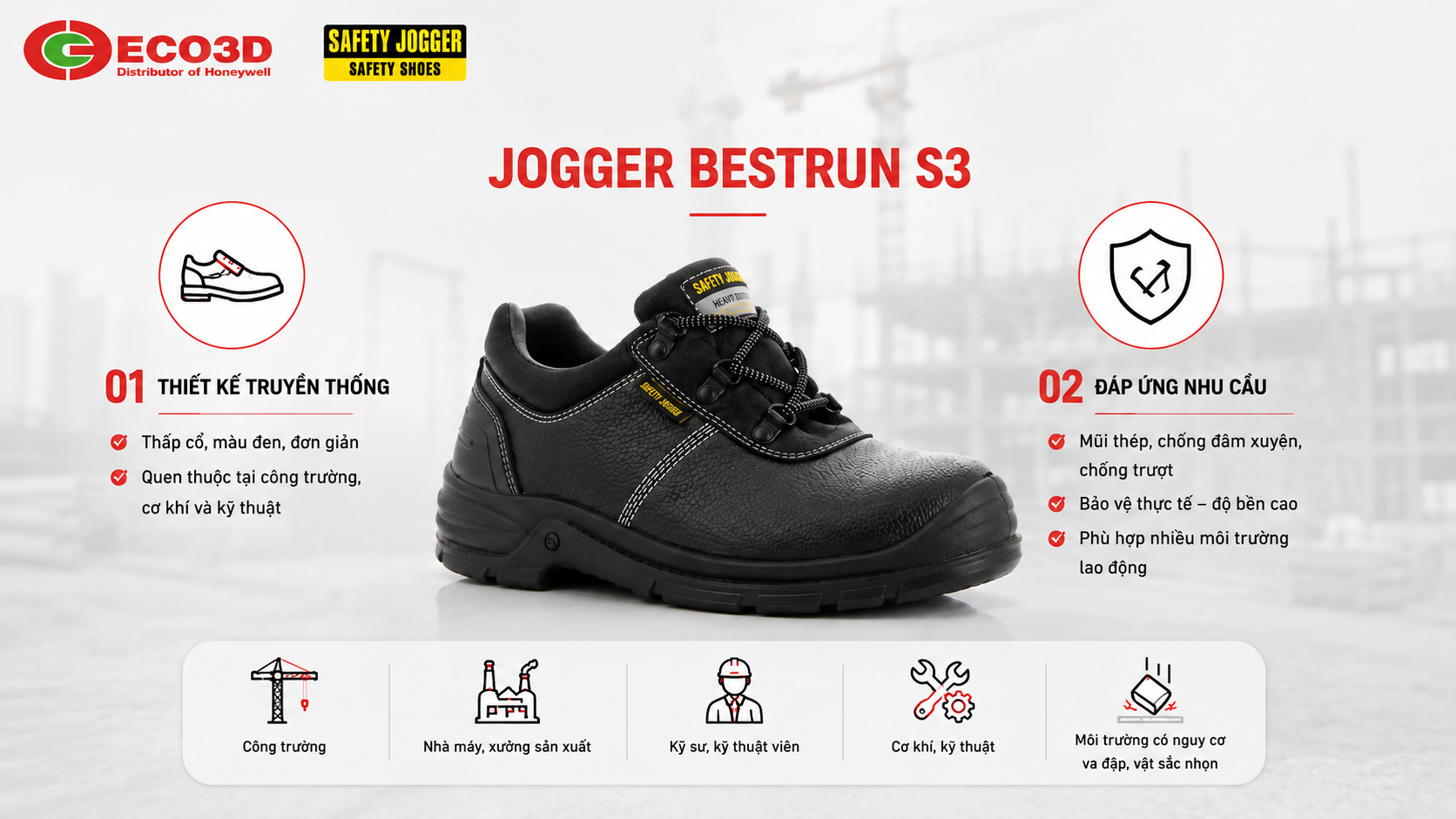 Đánh giá giày bảo hộ Jogger Bestrun S3 huyền thoại ngành xây dựng